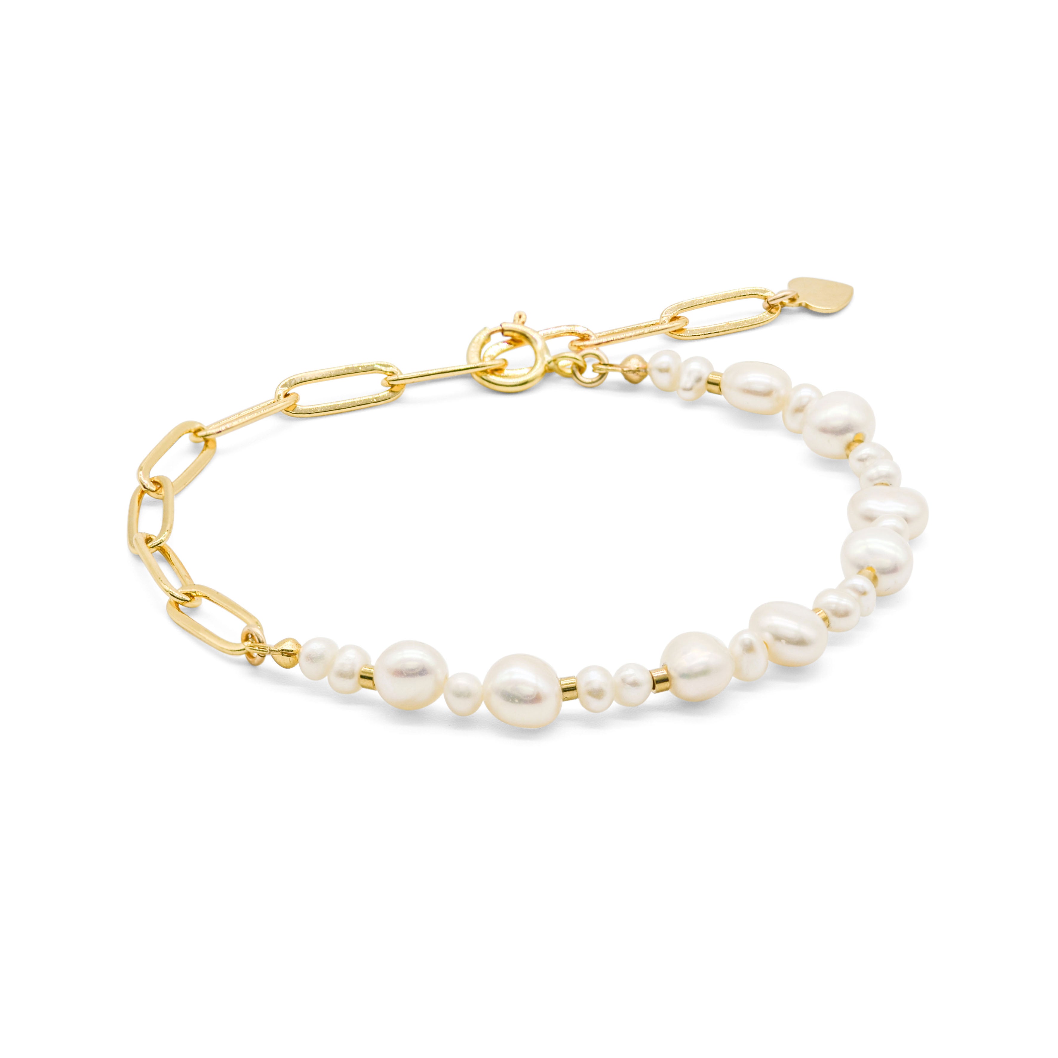 Asymmetrisches Paperclip-Perlenarmband