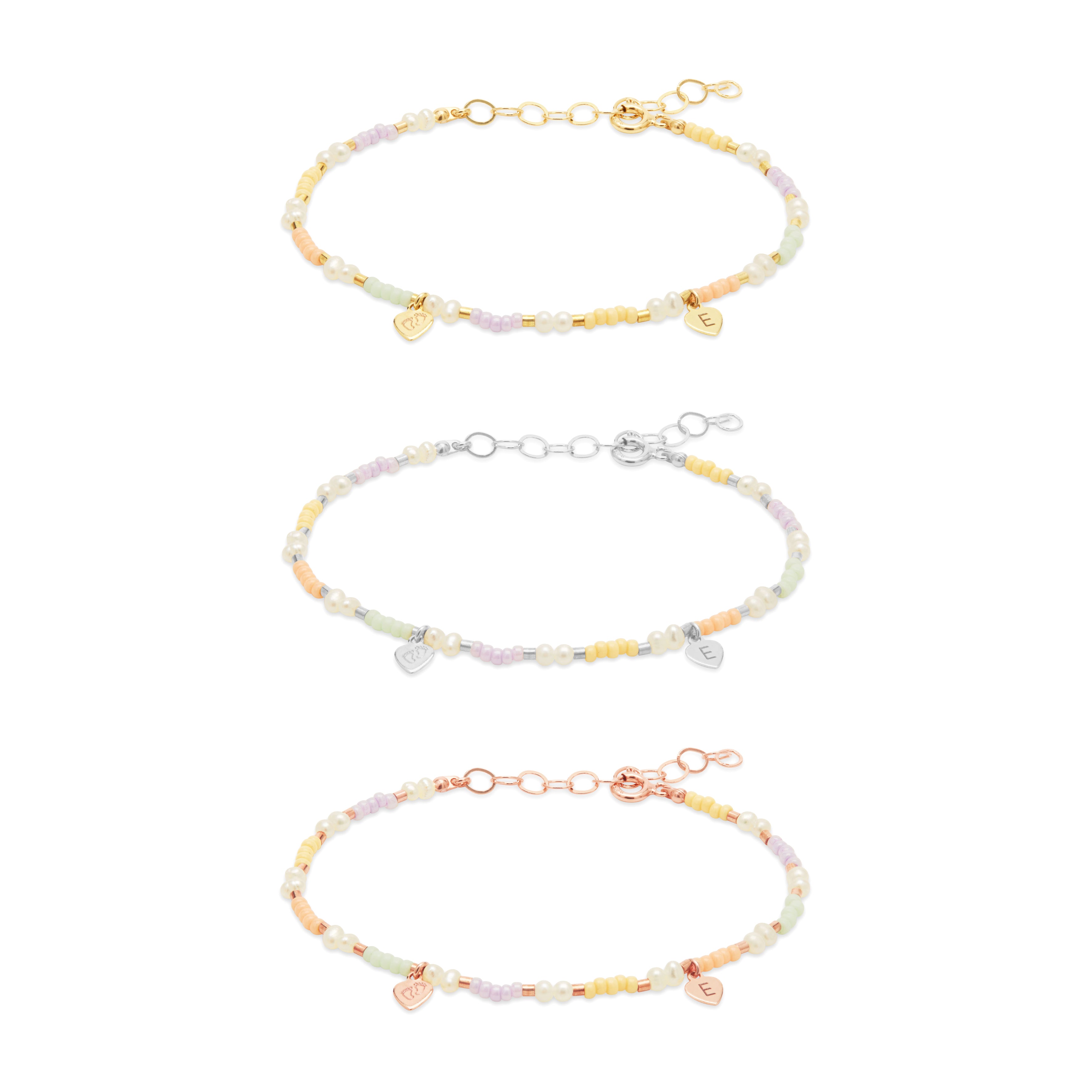 Pastell Perlenarmband personalisiert / Besonderes Geschenk zu Ostern