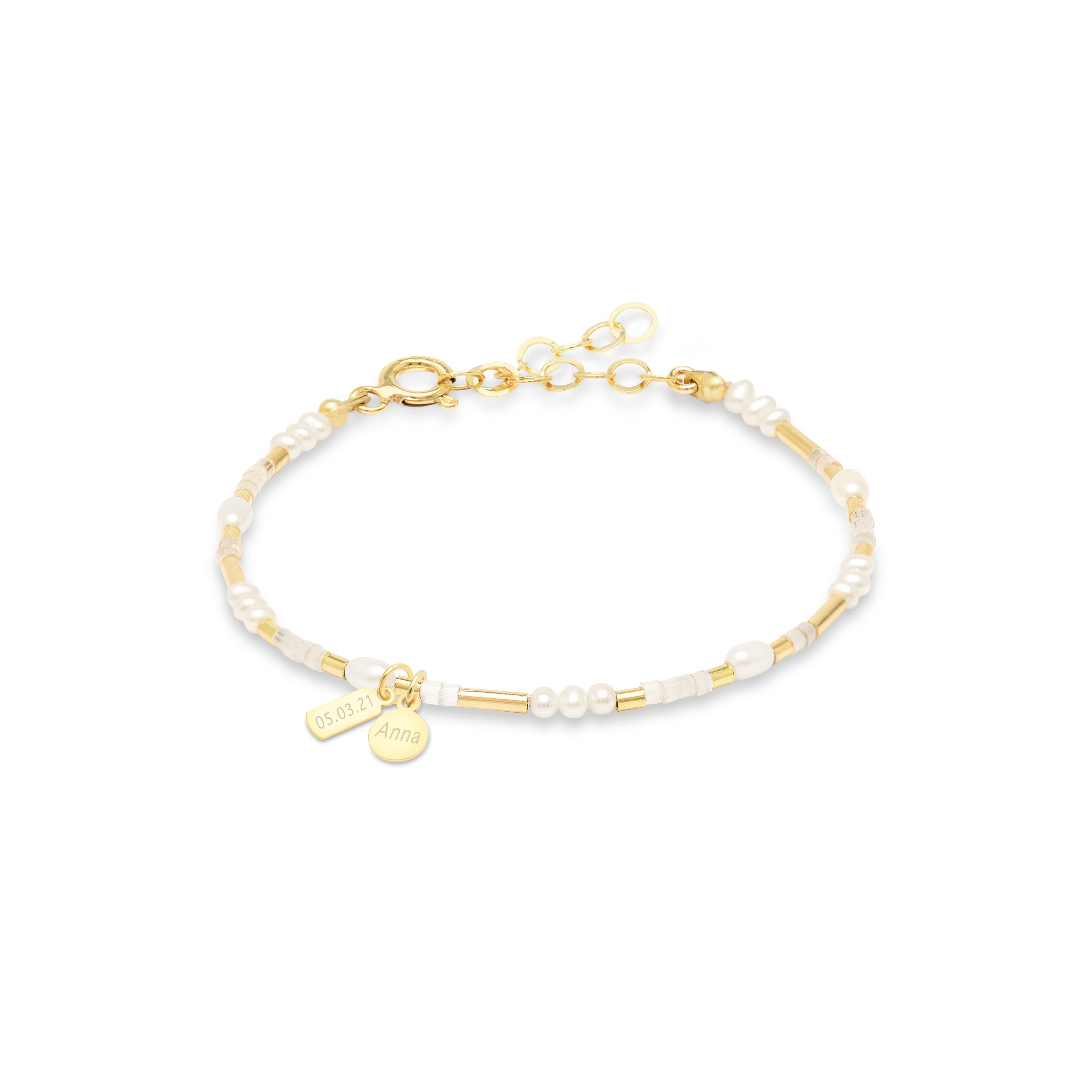 Perlenarmband mit Glitzerperlen