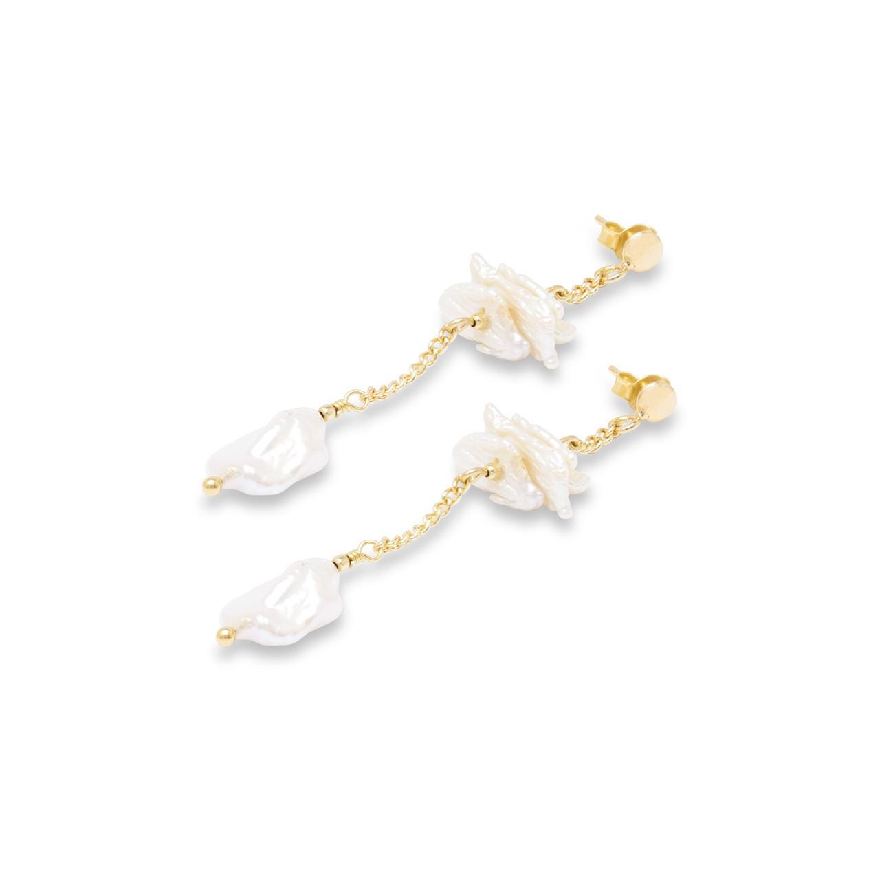 Brautohrringe mit BiWa Perlen - Hängeohrringe - Hochzeitsschmuck - Perlenohrringe