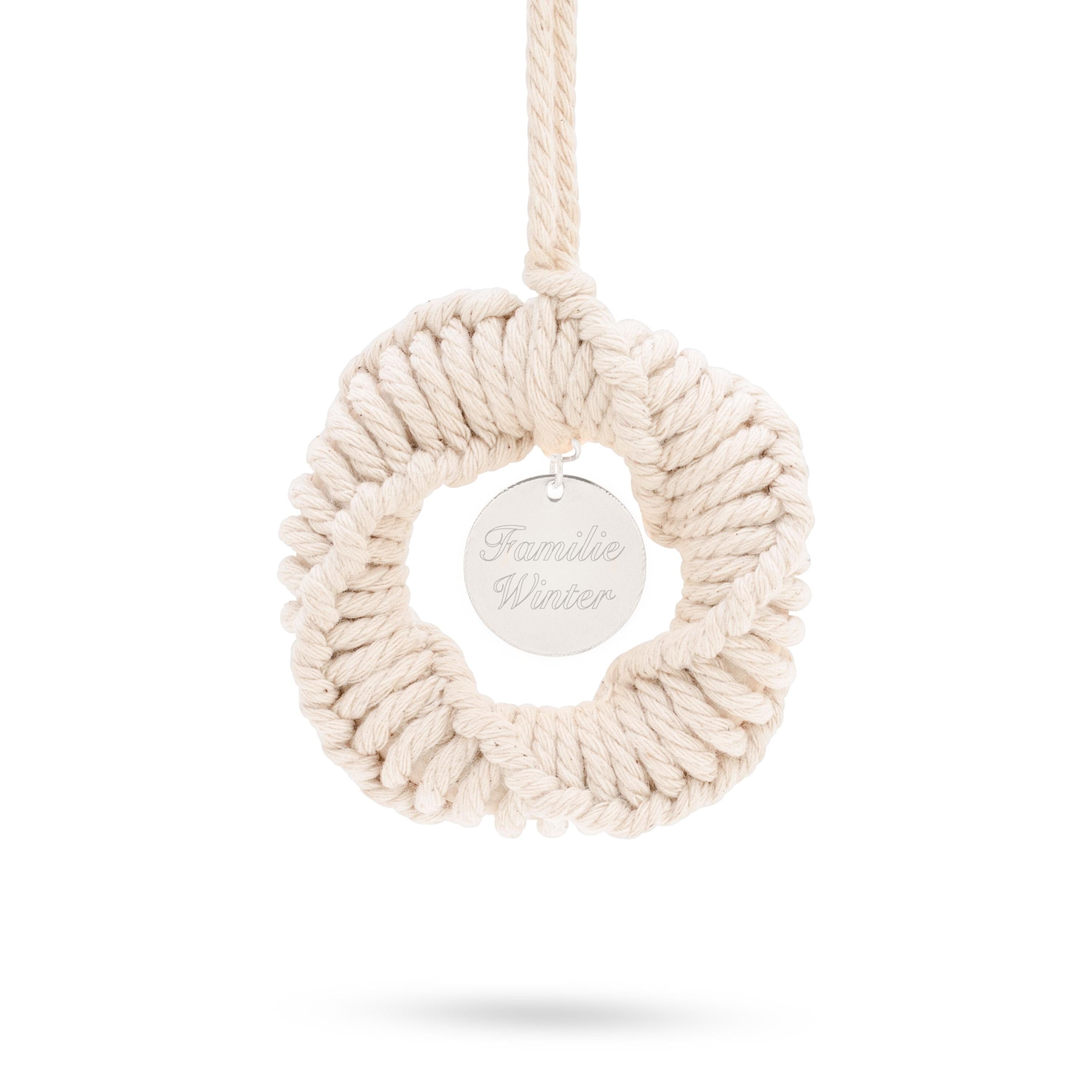 Christbaumschmuck personalisiert – Personalisierte Christbaumkugel - Besonderes Weihnachtsgeschenk - Makramee Weihnachtsdekoration