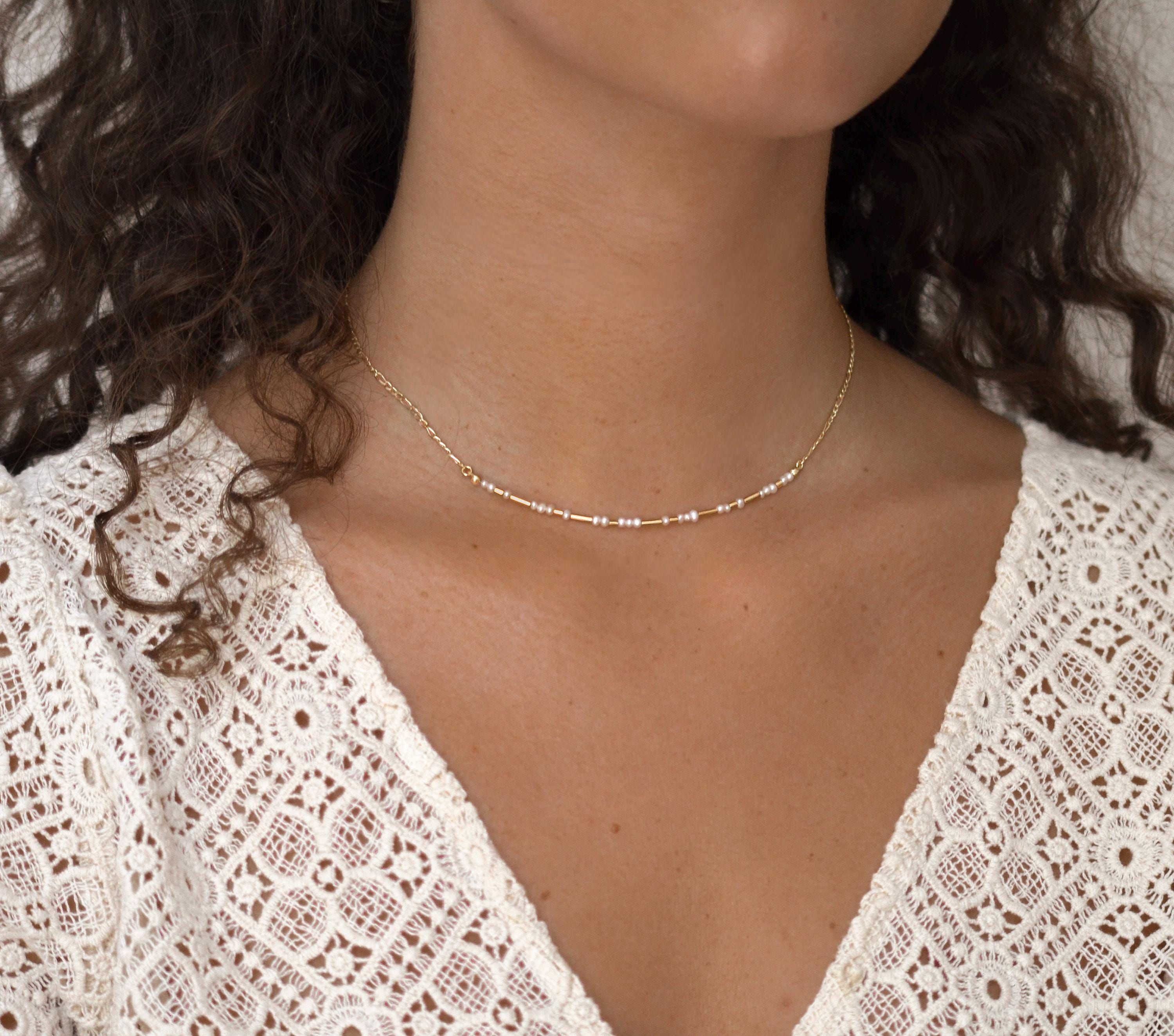 Brautkette mit optionaler Gravur aus 925er Silber (vergoldet), Geschenkidee zur Hochzeit, Brautschmuck