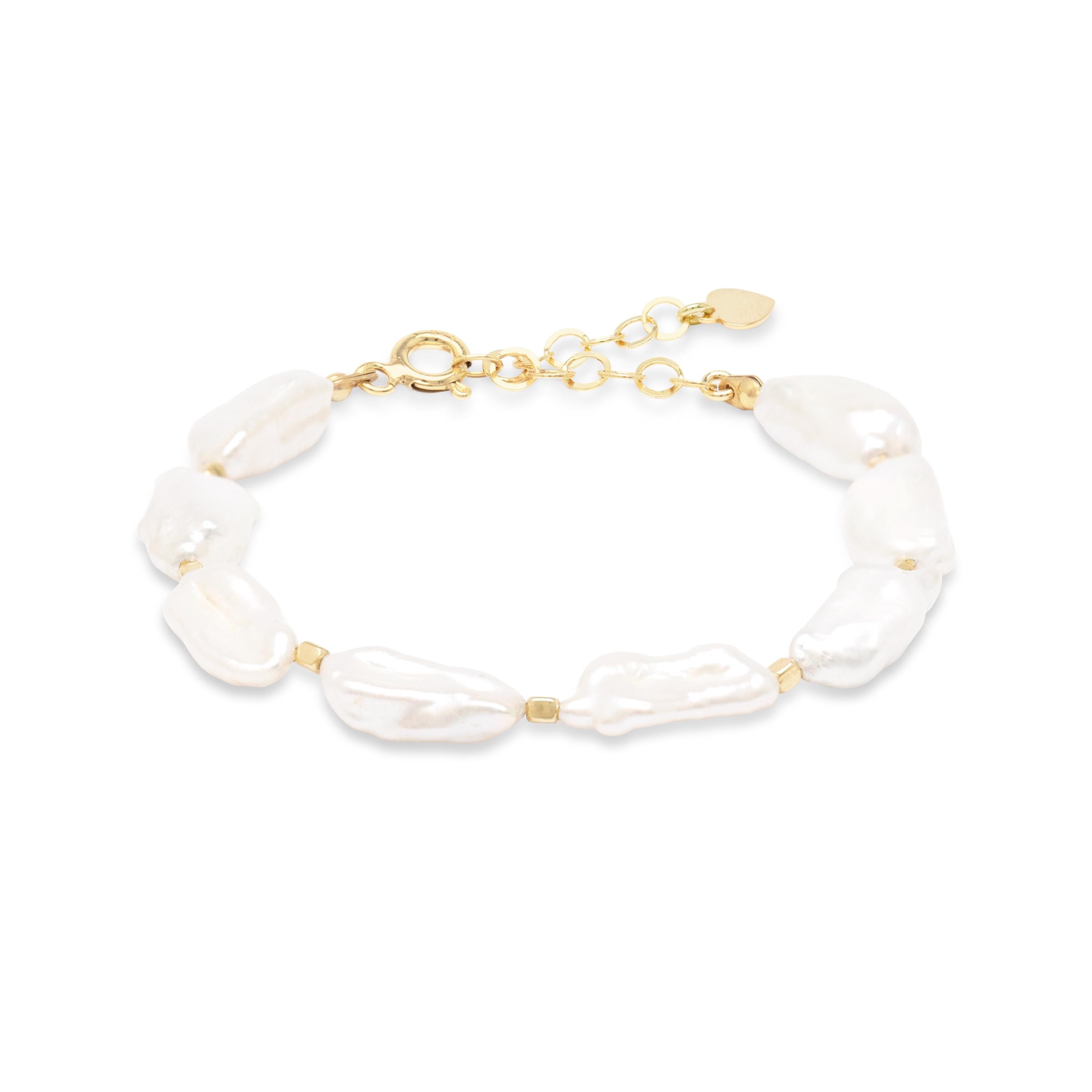 Unregelmäßiges Perlenarmband für Bräute mit optionaler Gravur