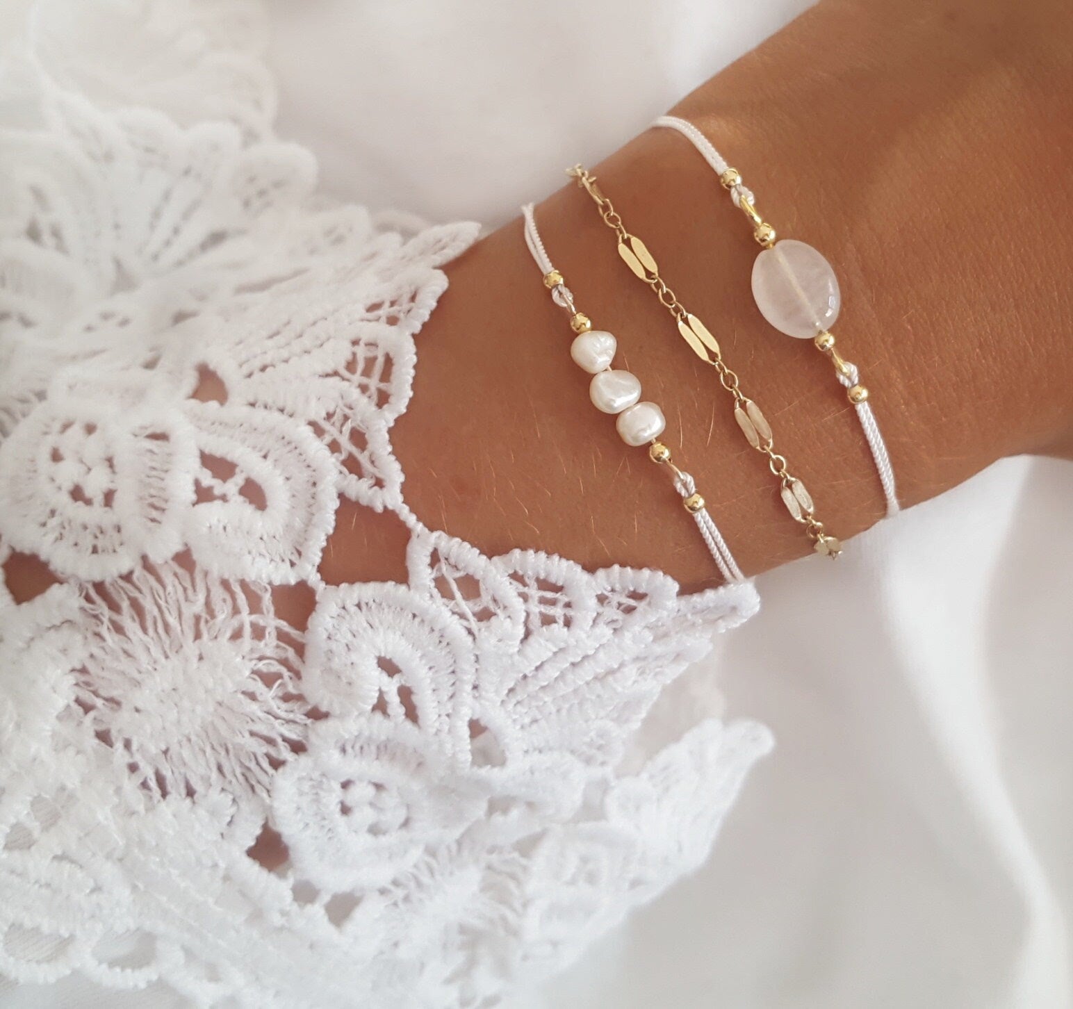Armband Jadestein vergoldet