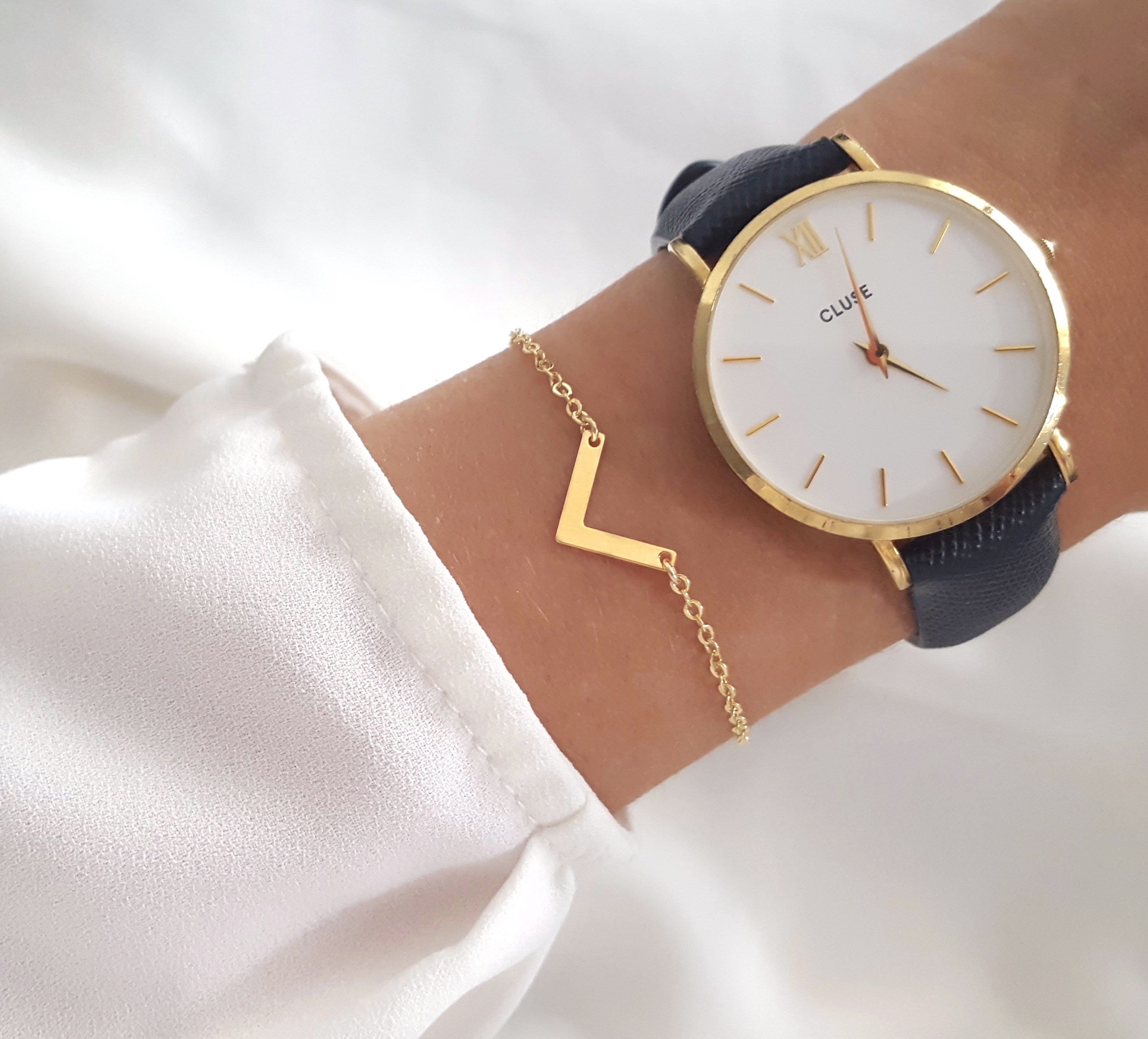 Armband V vergoldet