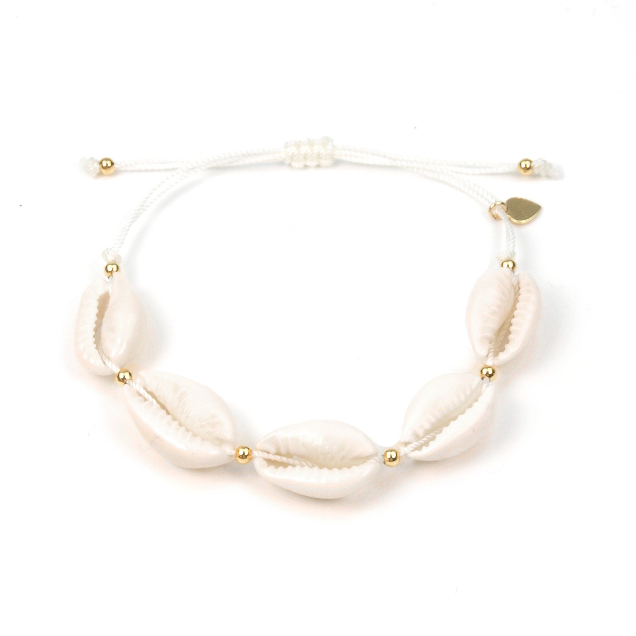 Kauri Muschelarmband gold, ideal für den Strand und Urlaub