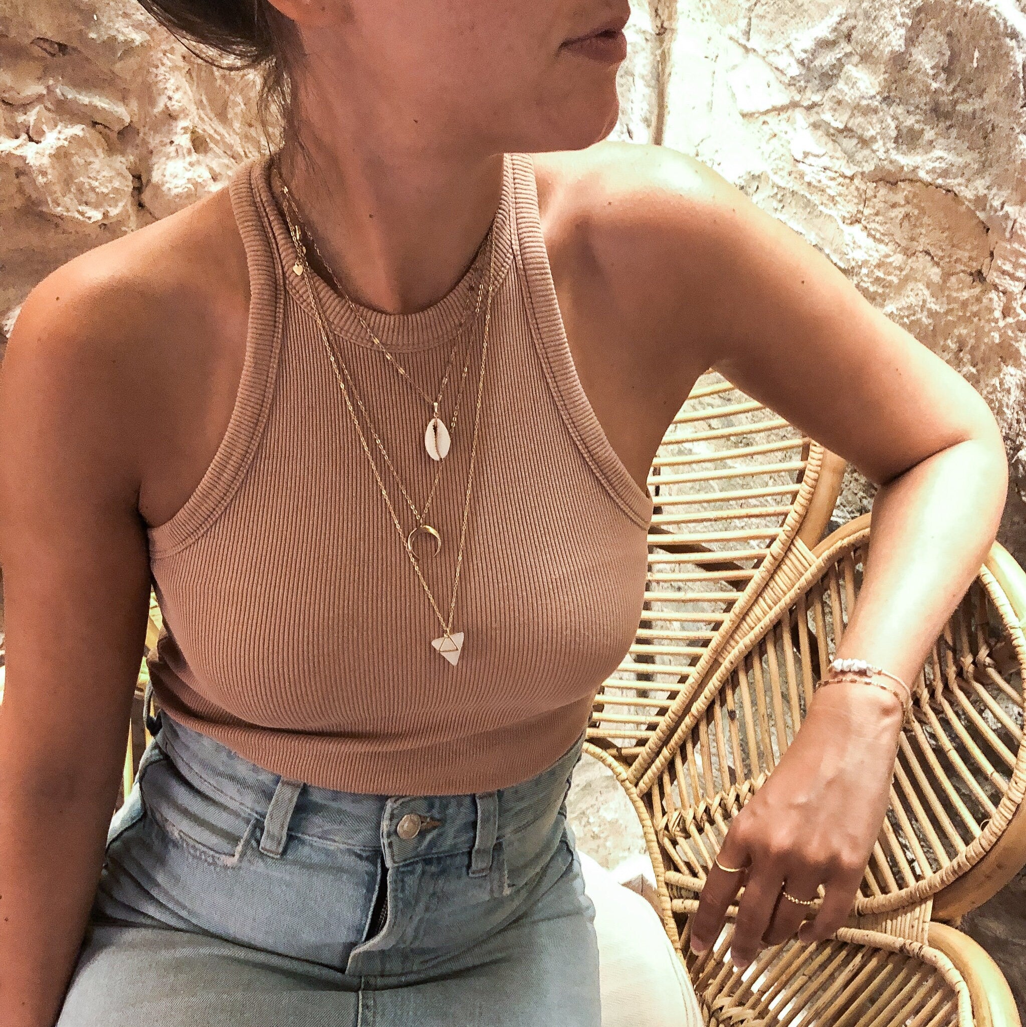 Kette vergoldet mit Kauri Muschel