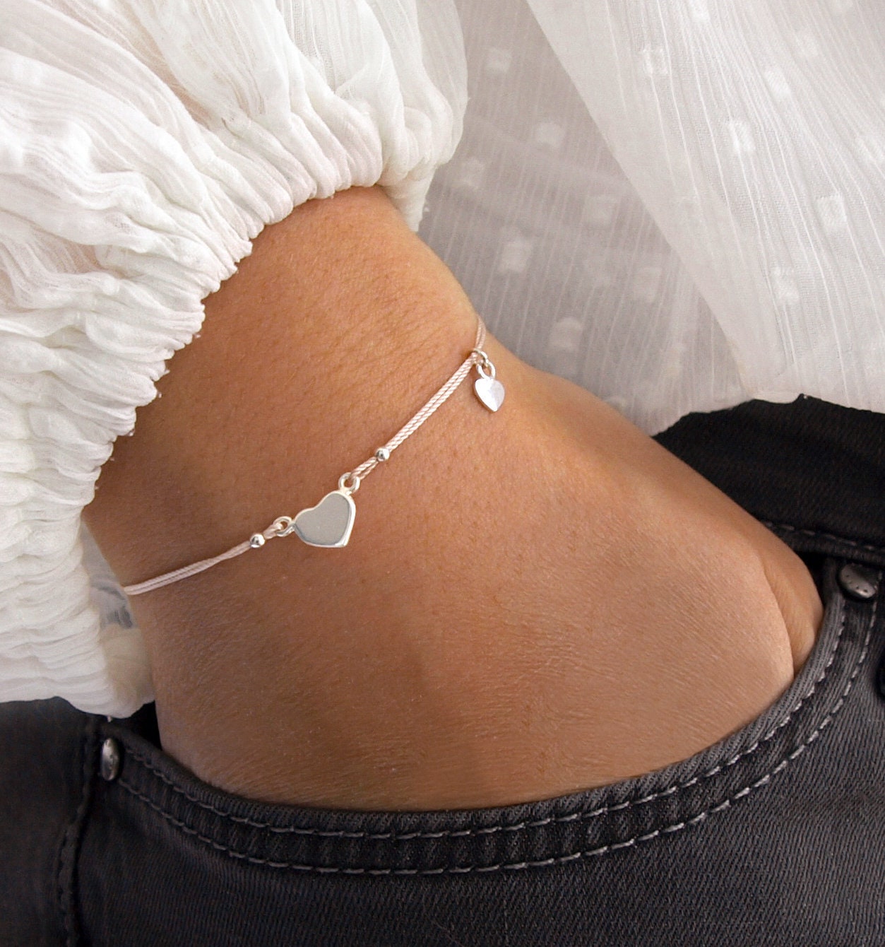 Filigranes Armband Silber mit Herz