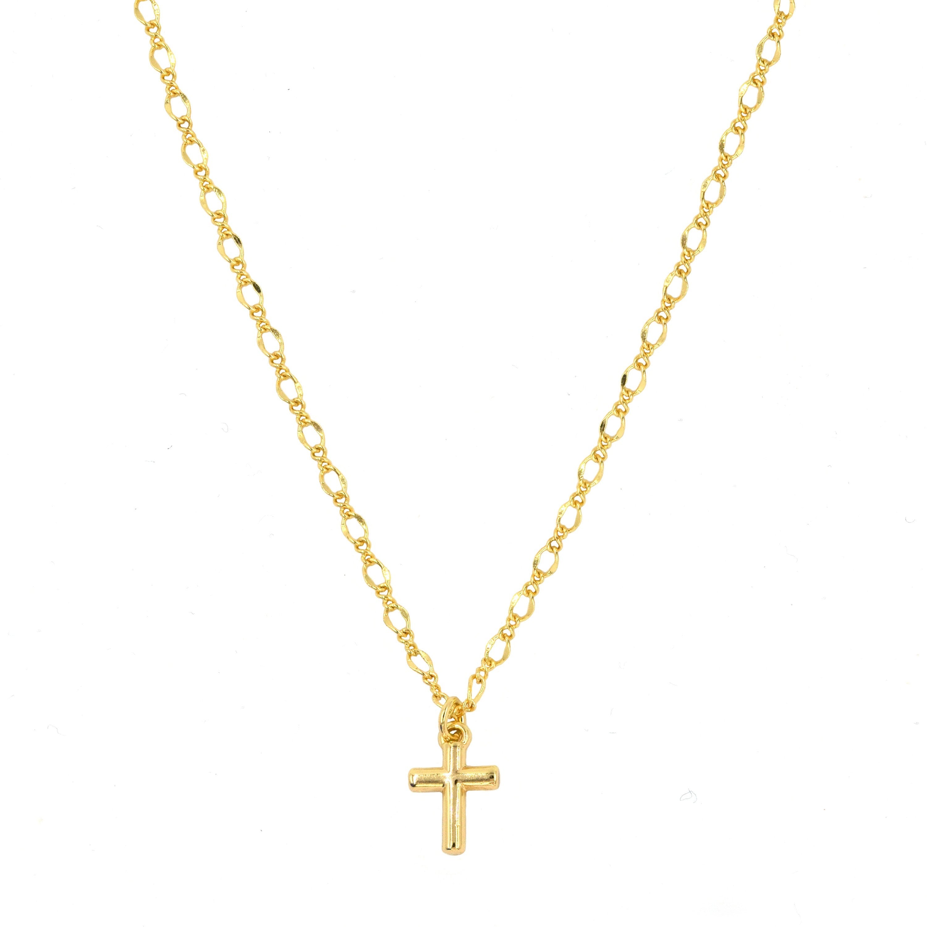 Kreuz Kette vergoldet