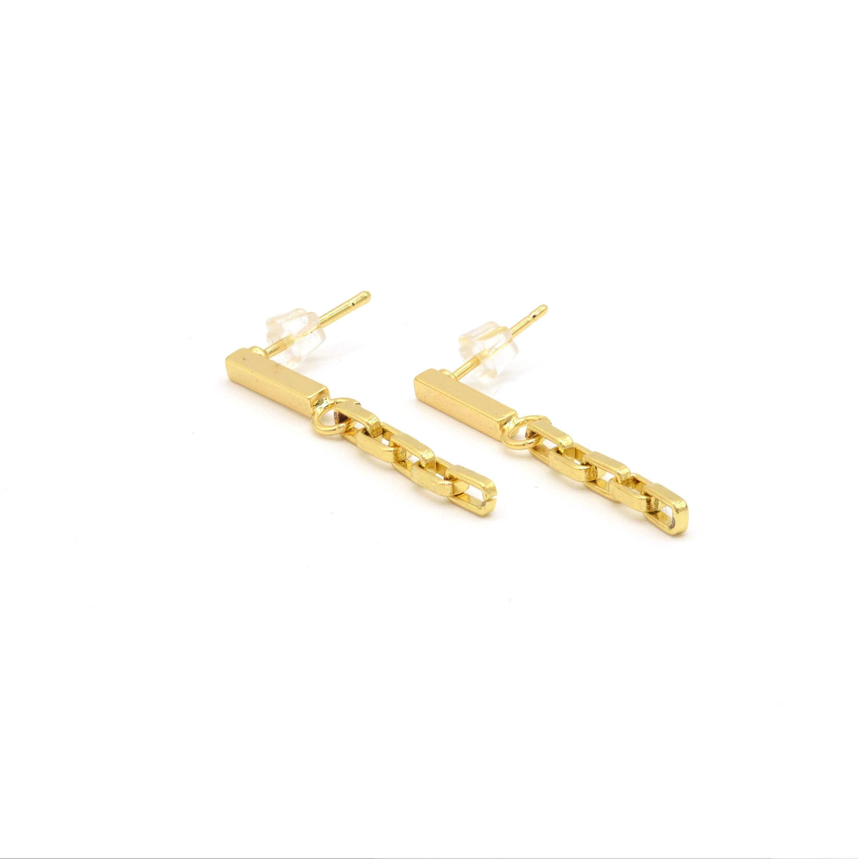 Minimalistische Ketten Ohrringe gold