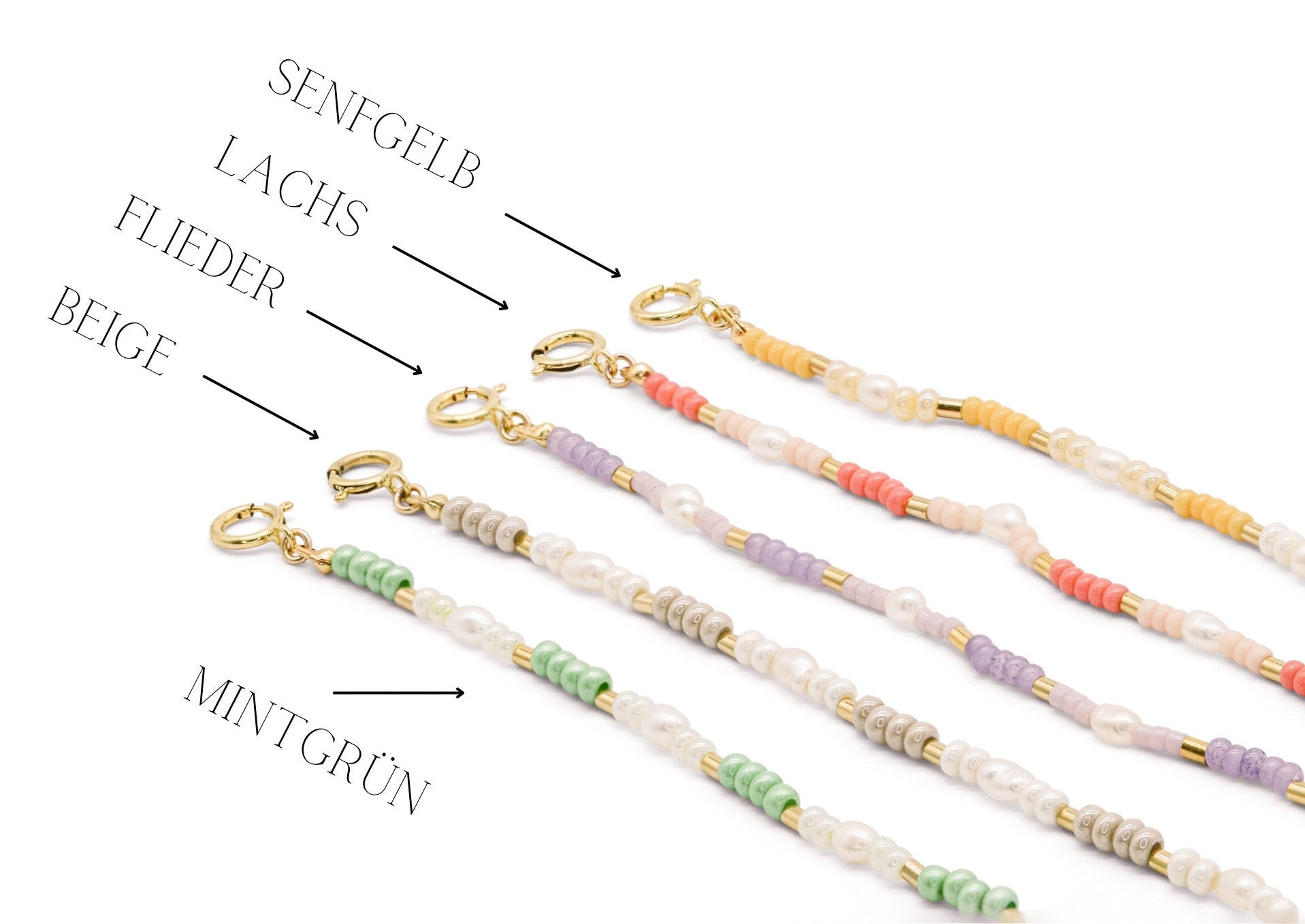 Perlenarmband personalisiert gelb | Geschenk Valentinstag für Freundin | Vevique Jewelry