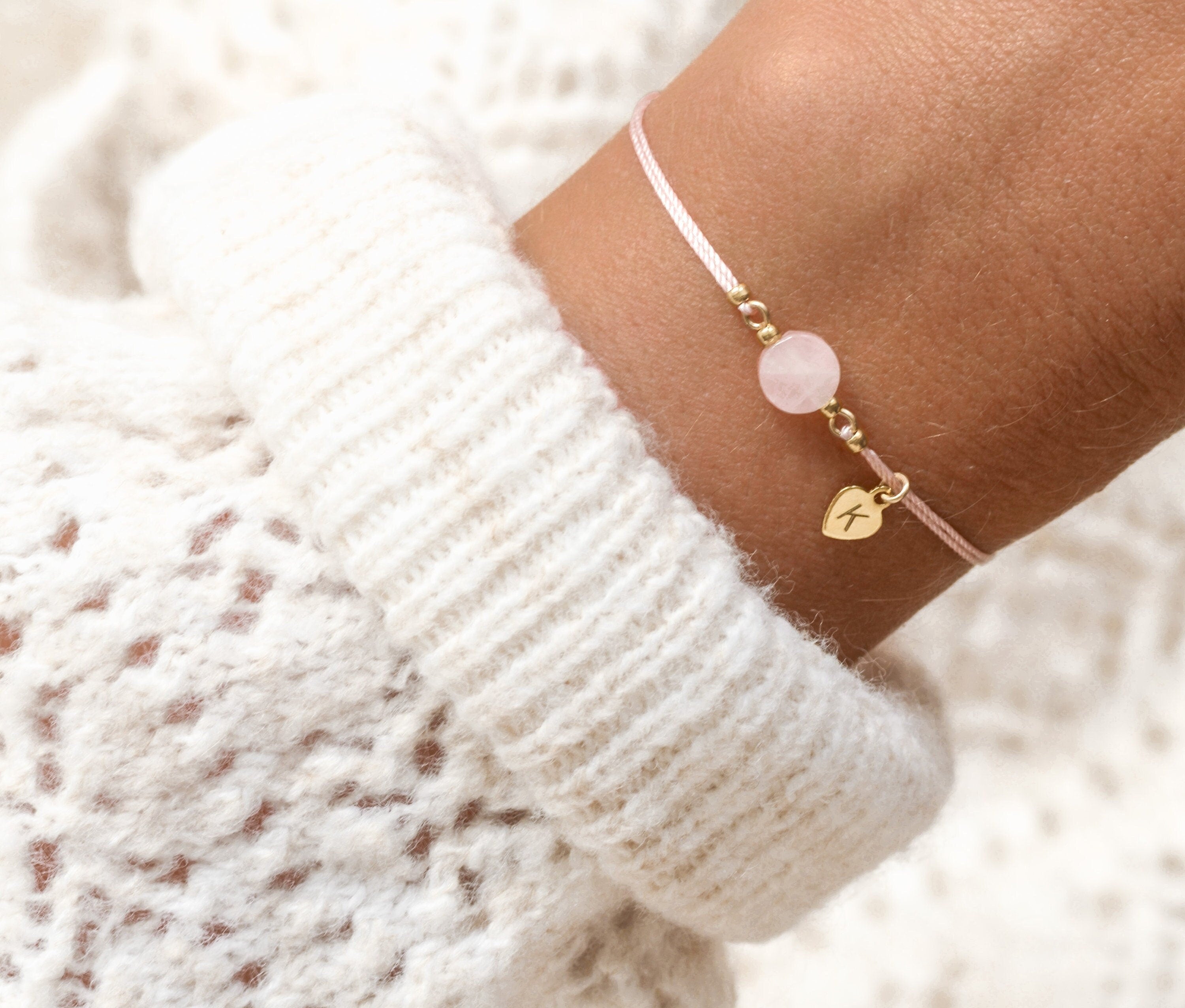 Personalized Rose Quartz Bracelet | Christmas present | Personalized gift
