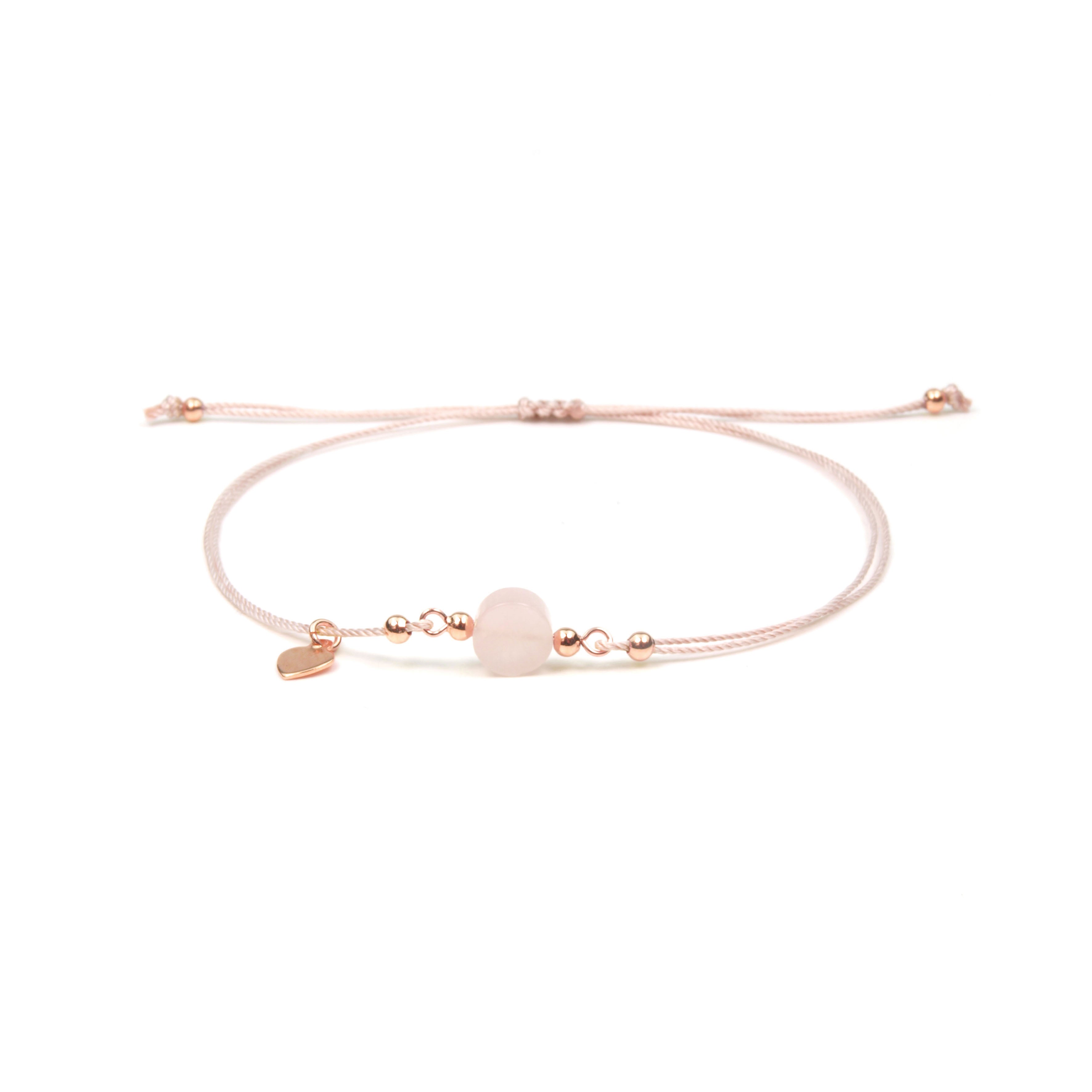 Bracelet round rose quartz