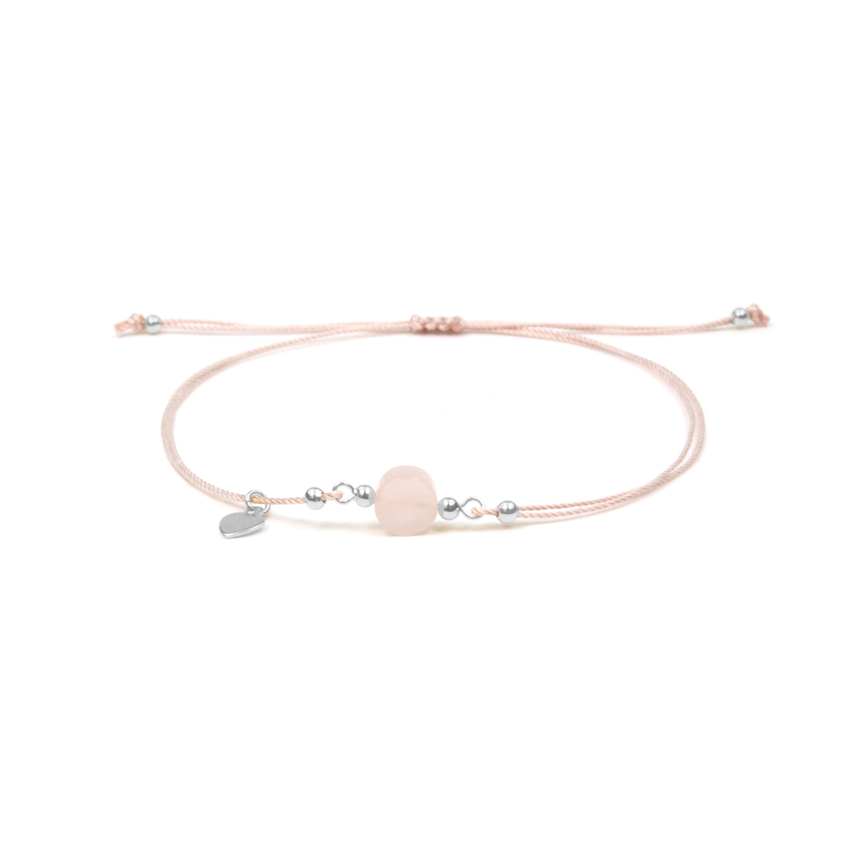 Bracelet round rose quartz