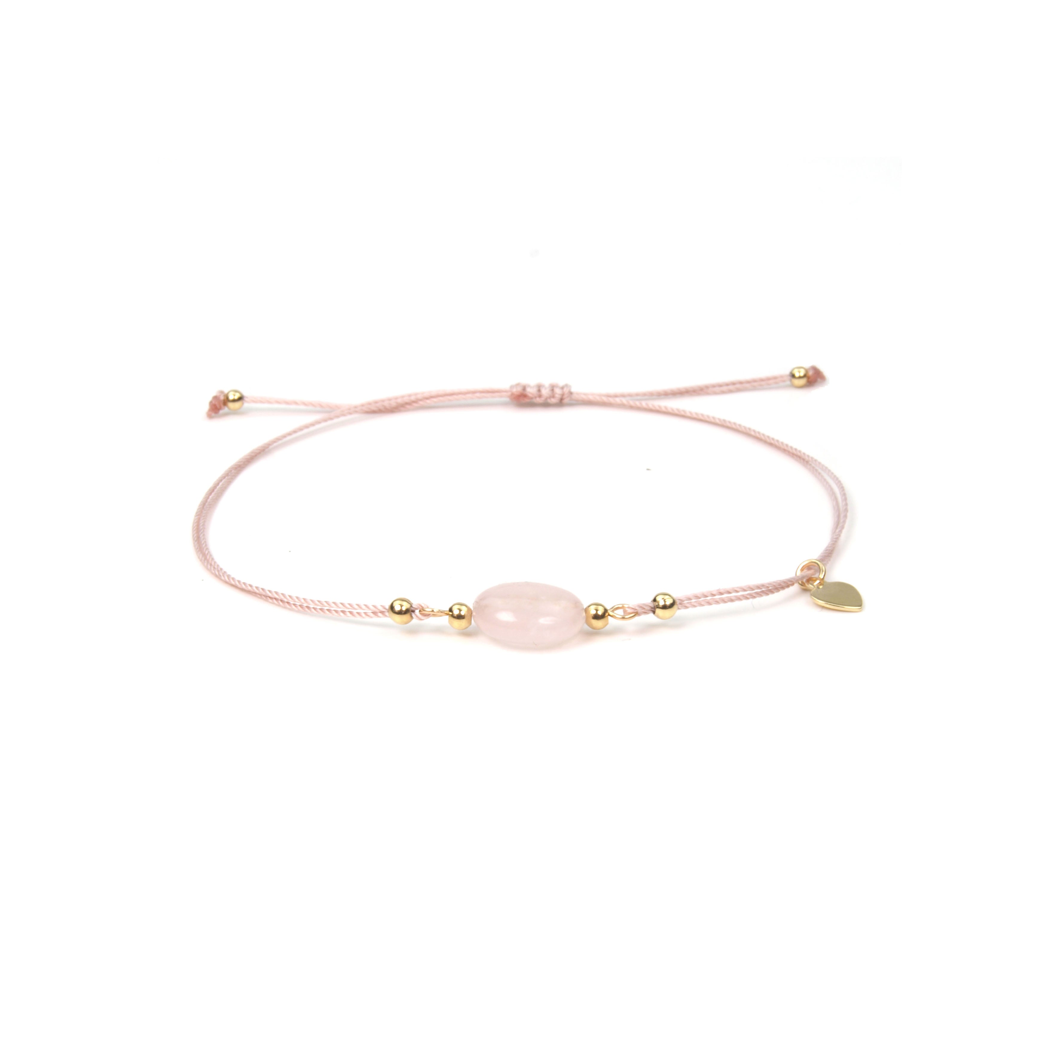 Bracelet oval rose quartz