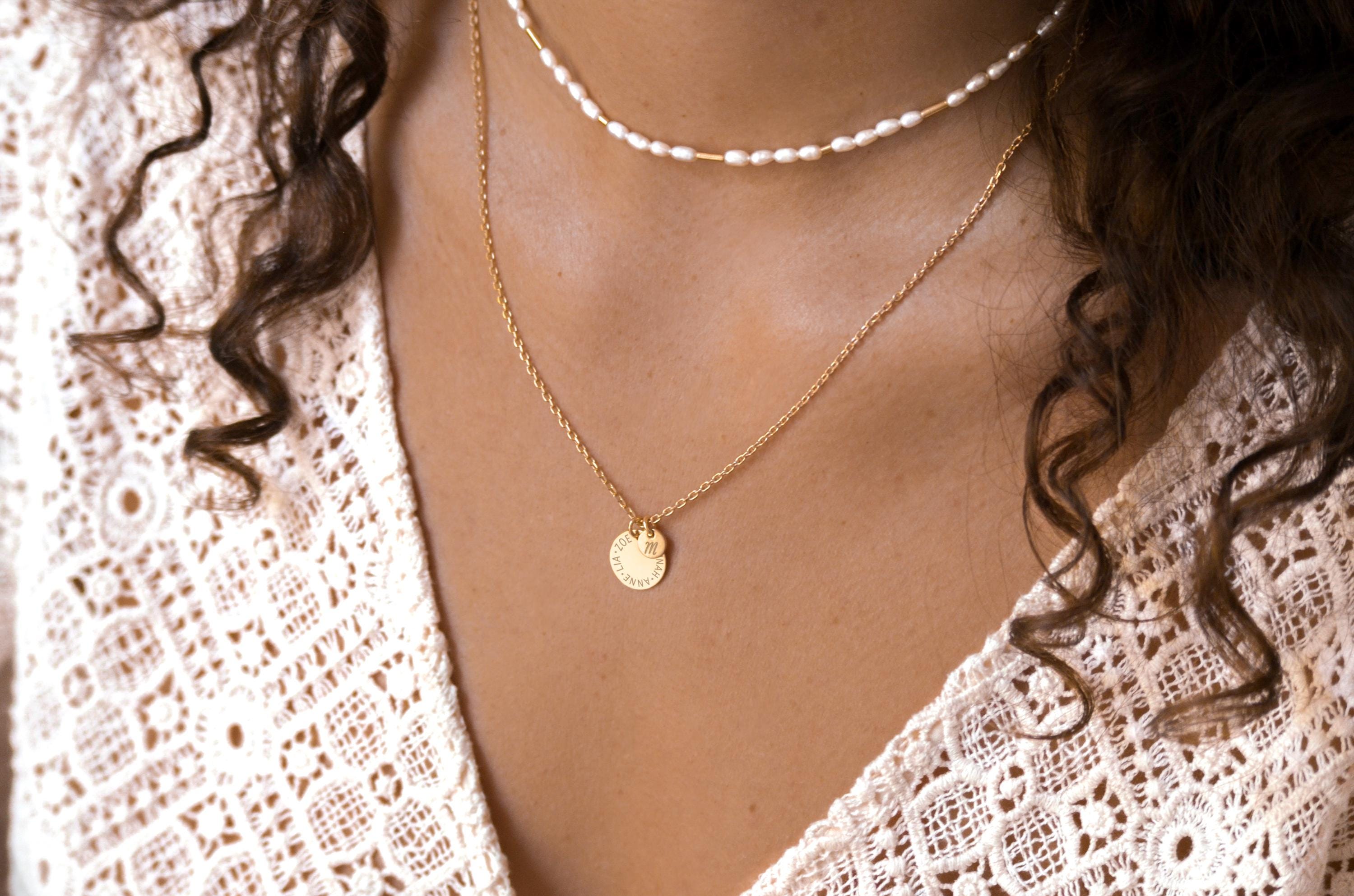 Perlenkette als Hochzeits- und Brautschmuck, personalisierbarer Schmuck