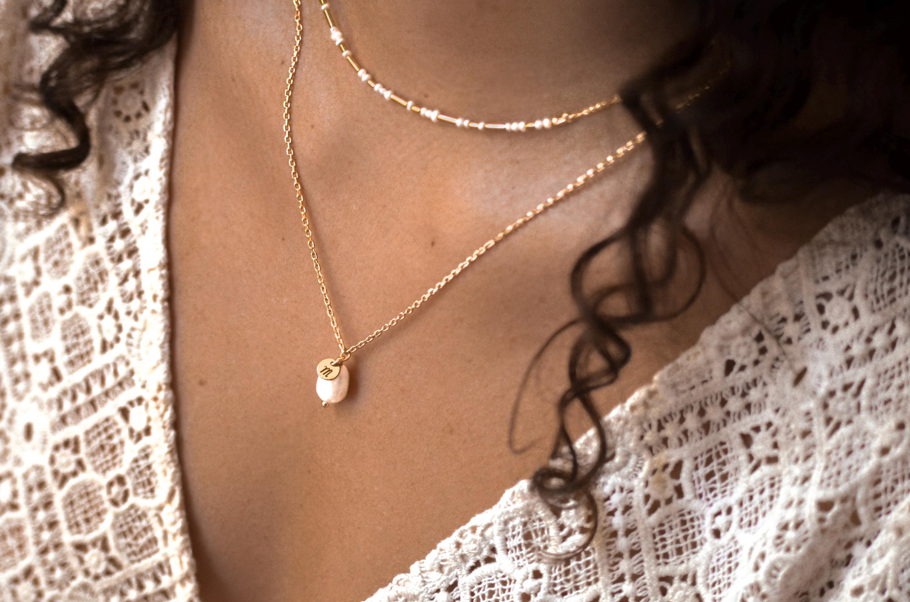 Brautkette mit optionaler Gravur aus 925er Silber (vergoldet), Geschenkidee zur Hochzeit, Brautschmuck