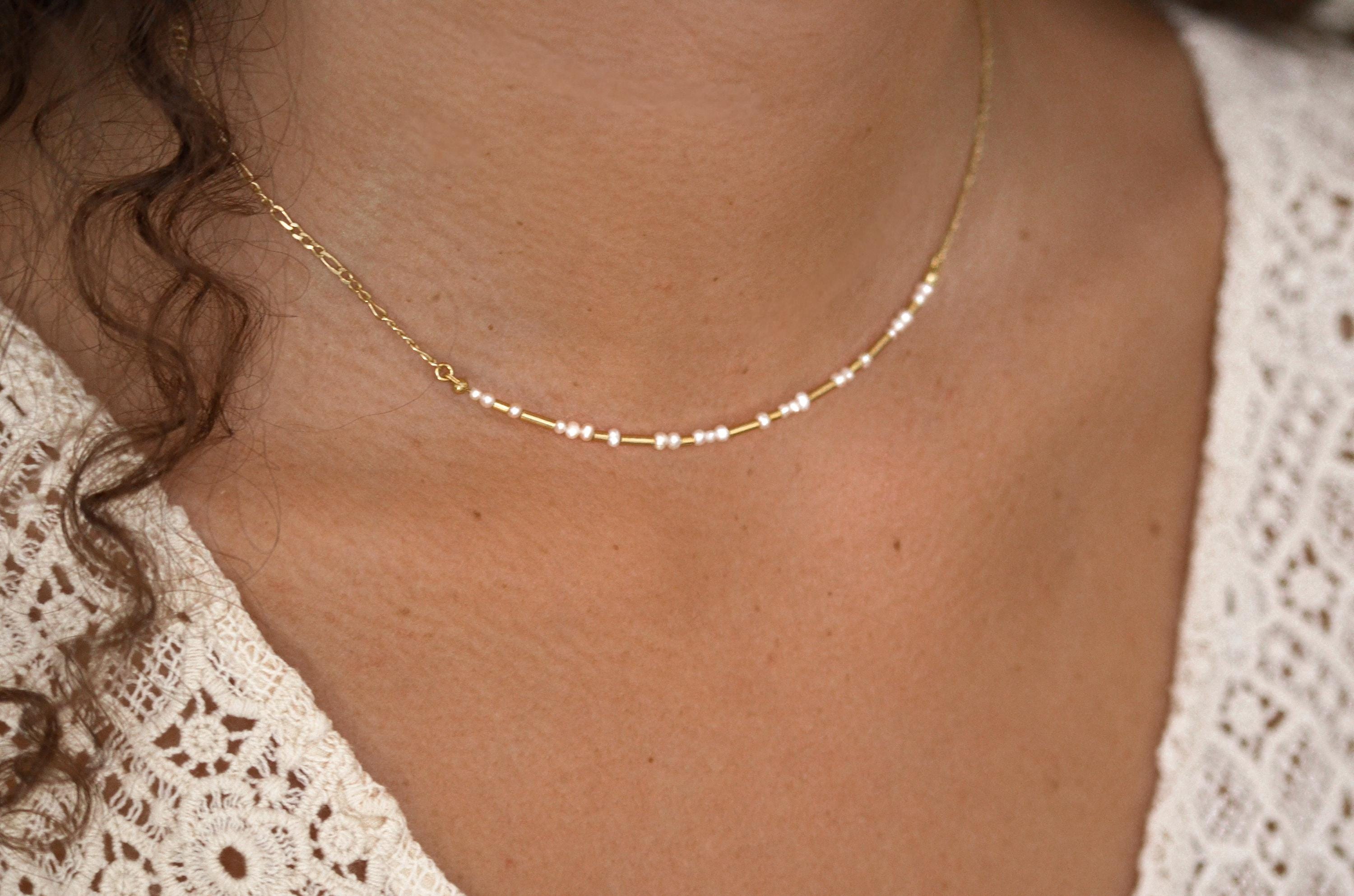 Brautkette mit optionaler Gravur aus 925er Silber (vergoldet), Geschenkidee zur Hochzeit, Brautschmuck