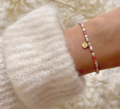 Personalisiertes Perlenarmband bunt, Weihnachtsgeschenk für Frauen