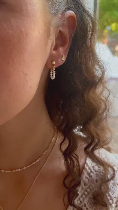 Perlenohrringe - Bügelohrringe - Ohrringe für die Braut - Perlen Creolen