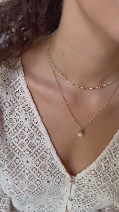 Perlenkette als Hochzeits- und Brautschmuck, personalisierbarer Schmuck