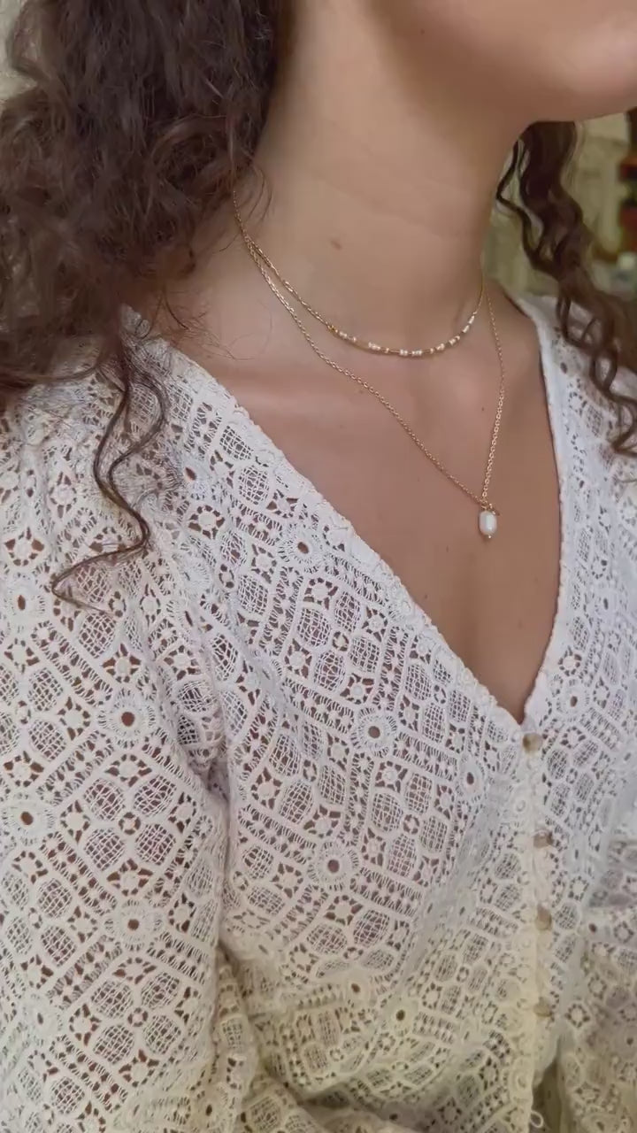 Brautkette mit optionaler Gravur aus 925er Silber (vergoldet), Geschenkidee zur Hochzeit, Brautschmuck