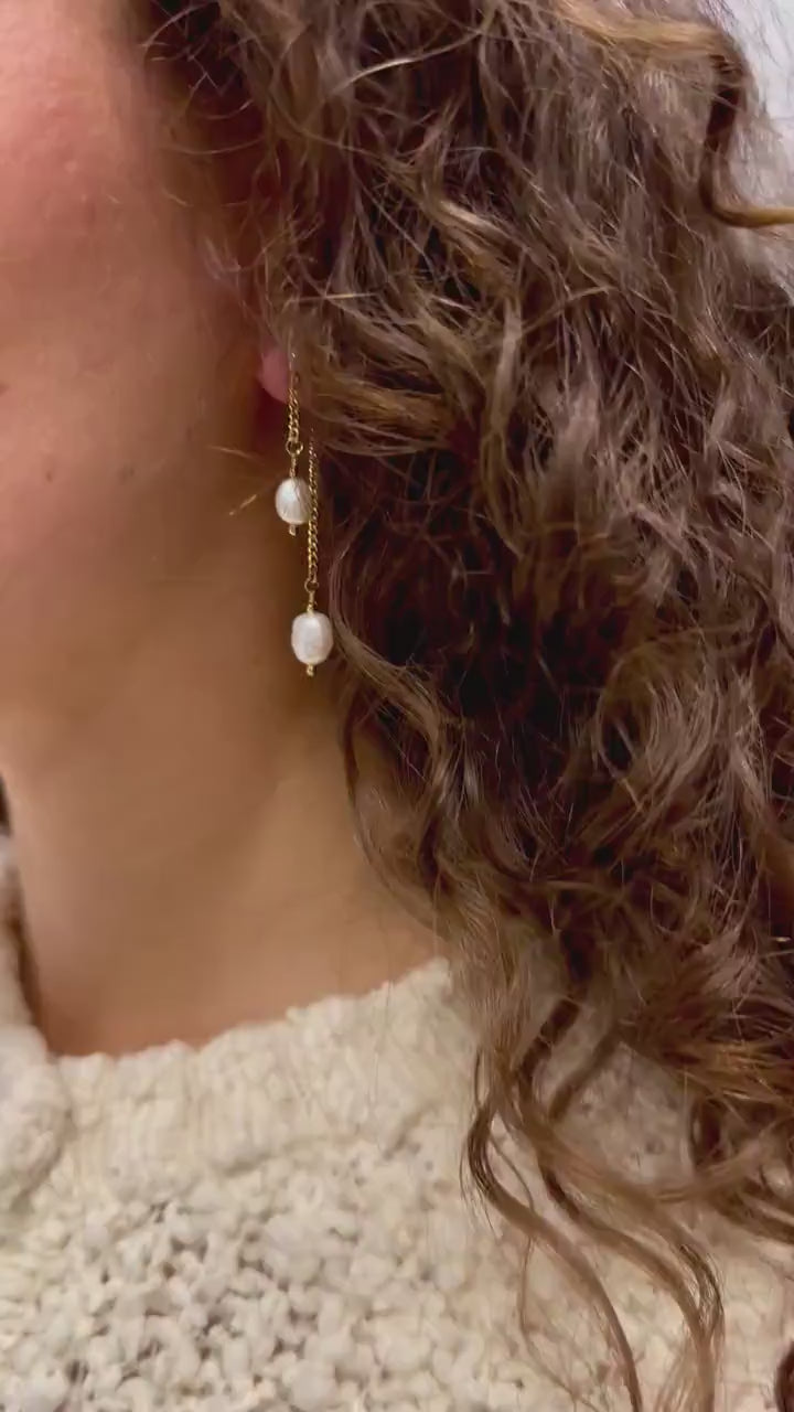 Custom Pearl Earrings for Brides with Personalized Engraving