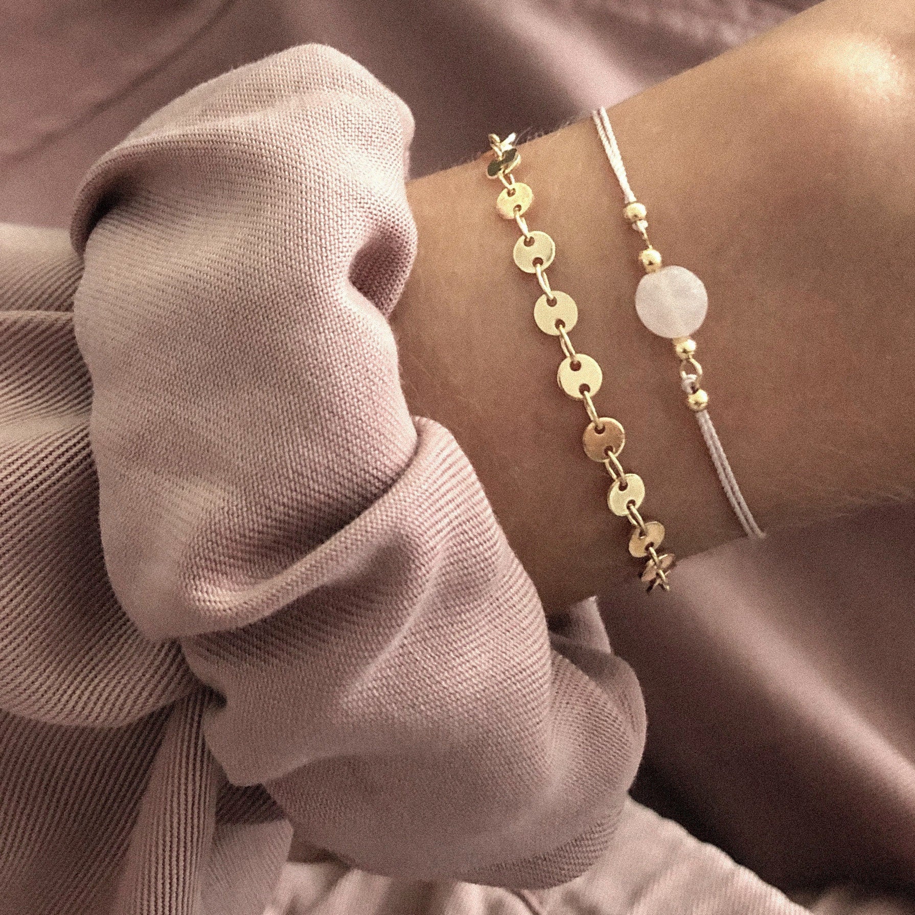 Personalized Rose Quartz Bracelet | Christmas present | Personalized gift