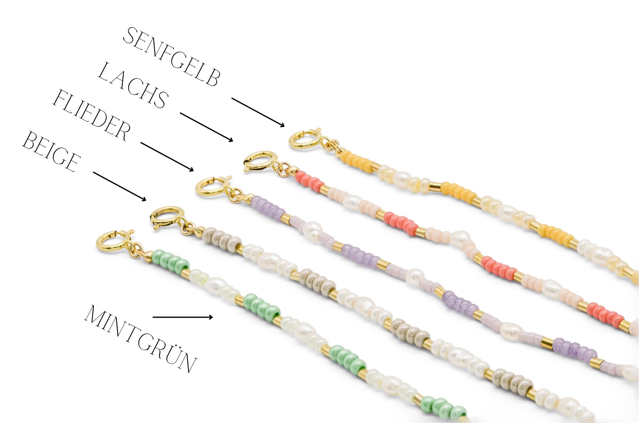 Perlenarmband personalisiert beige | Geschenk Trauzeugin / Brautjungfer | Vevique Jewelry